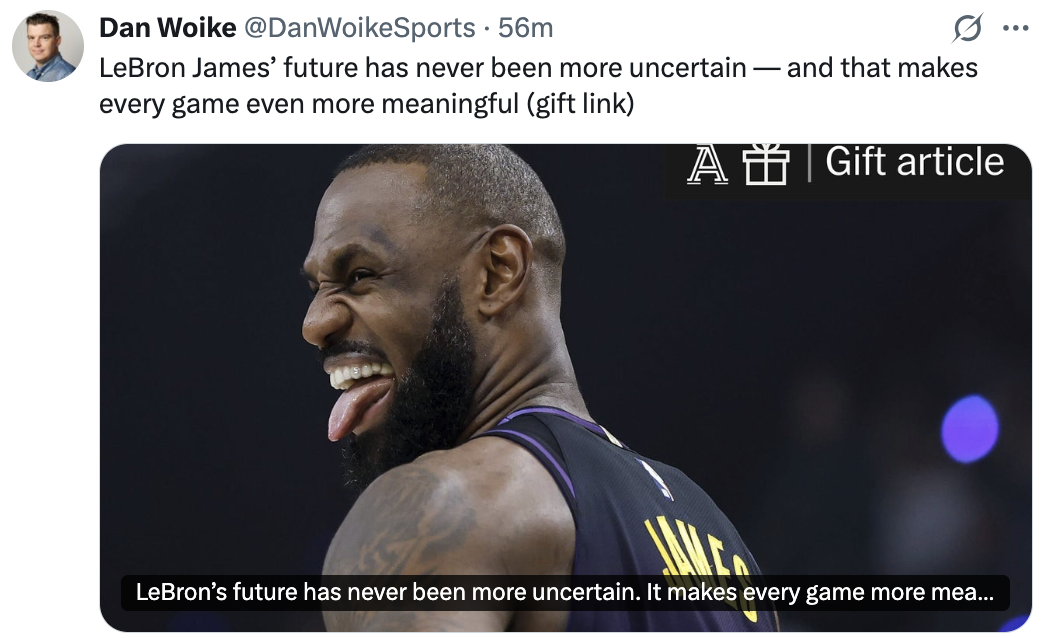 开云体育-突发！湖人记者发文：詹姆斯的未来，变得不确定了