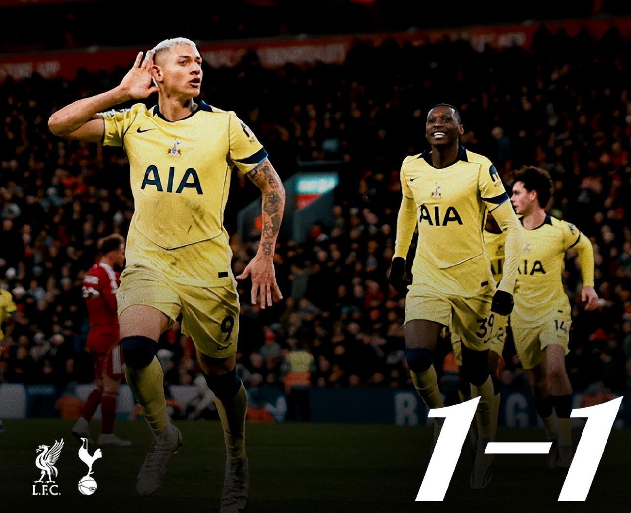 开云体育-利物浦1比1热刺送温暖，萨拉赫替补出战，里沙利松艳压对手核心